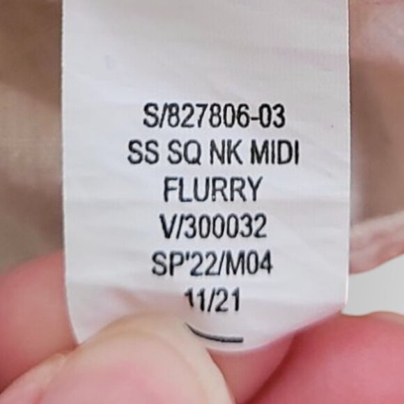 Gap Cream Square Neck Smocked Midi Summer Dress Cotton Lined Size S - Picture 6 of 10